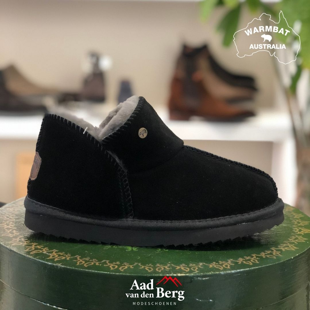 Warmbat Pantoffels zwart