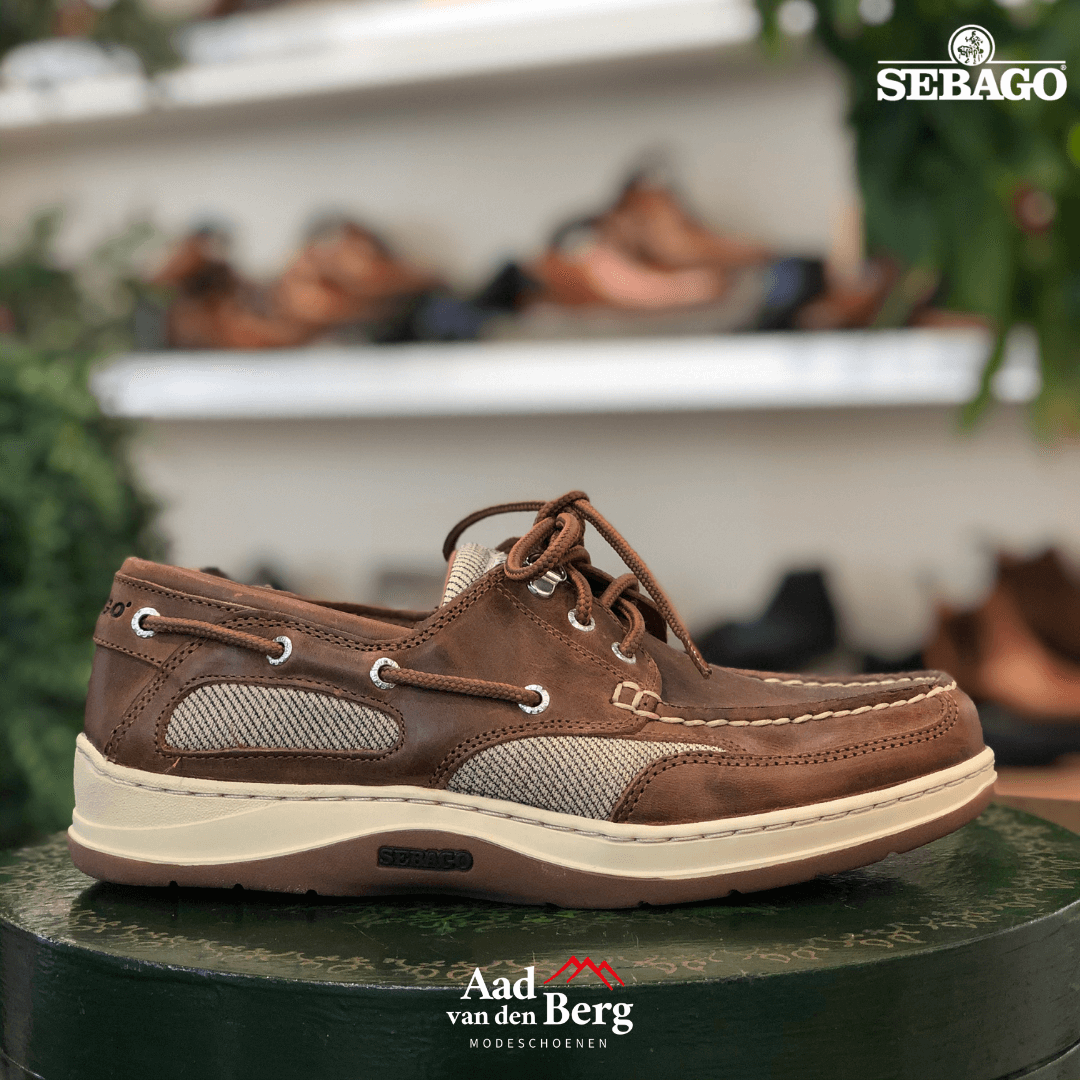 Sebago Herenschoenen Veterschoenen bruin Aad van den Berg modeschoenen