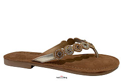 Lazamani Damesschoenen Slippers goud