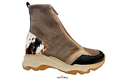 Hispanitas Damesschoenen Enkellaarsjes beige