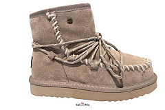 Warmbat Damesschoenen Enkellaarsjes beige