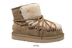 Warmbat Damesschoenen Enkellaarsjes beige