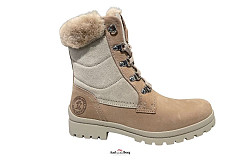 PanamaJack Damesschoenen Veterboots beige